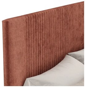 Letto matrimoniale imbottito color mattone con contenitore con rete inclusa 140x200 cm Etero – Maison de Rêve