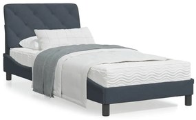Giroletto Senza Materasso Grigio Scuro 80x200 Cm Velluto /