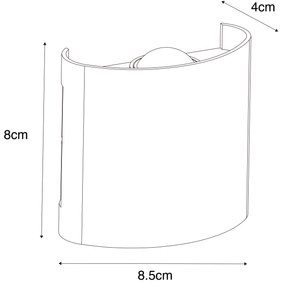 Lampada da parete per esterni nera con LED a 2 luci IP54 - Silly