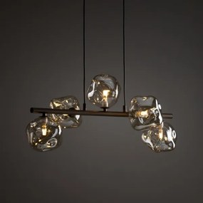 Lampada a sospensione con cavo LAVA 5xG9/8W/230V bronzo/beige fumé