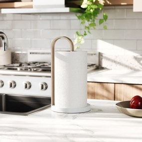Portarotolo da cucina verticale in legno bianco ø 17 cm Bellwood – Umbra