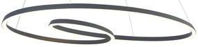 Lampada a sospensione scandinava nera 110 cm con LED dimmerabile a 3 livelli - Circuit