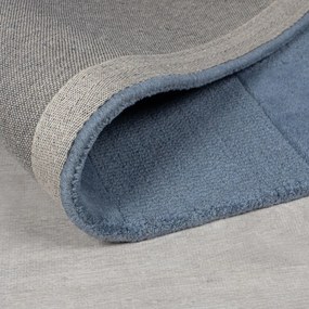 Passatoia in lana blu scuro tessuta a mano 60x230 cm Checkerboard - Flair Rugs