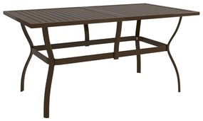 Tavolo da giardino marrone 140x80x72 cm in acciaio
