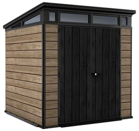 Casetta da giardino KETER in polipropilene Ashwood Pent 7x7 legno con porta doppio battente, superficie interna 4.7 m² e spessore parete 20 mm