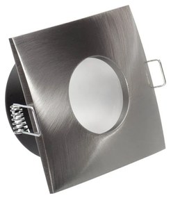Portafaretto IP65 Quadrato da Incasso per GU10 Foro Ø70mm Acciaio Inox