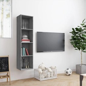 Libreria/mobile tv grigio sonoma 143x30x36 cm legno multistrato