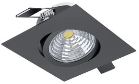 Faretto Ad Incasso Moderno Saliceto In Alluminio Nero Led Integrato 6W 4000K