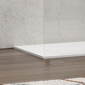 Kamalu - Parete doccia walk in 90x150 angolare profilo nero | KW4000B