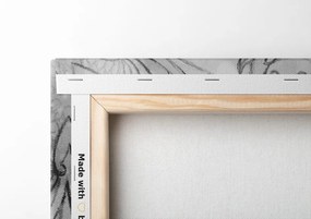 Stampa su tela – Mandala floreale in bianco e nero