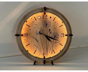 Li-Go 23688/DUB2 - Orologio LED con sensore di movimento, alimentazione 1xAA, diametro 32 cm, finitura in rovere