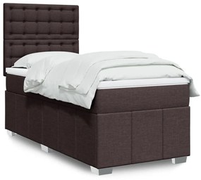Giroletto A Molle Con Materasso Marrone Scuro 90x190cm Tessuto /