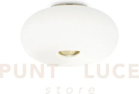 Arizona plafoniera attacco 5 luci gx53 in vetro bianco soffiato d.50cm