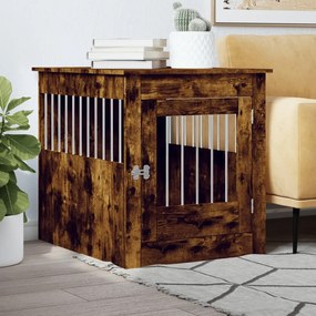 Gabbia Cani Da Arredamento Rovere Fumo 64,5x80x71cm Multistrato /
