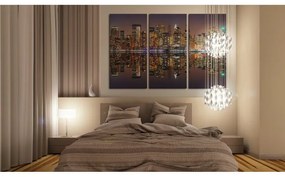 Quadro New York riflessa in uno specchio d'acqua  Colore blu navy, Dimensioni e Misure 60x40