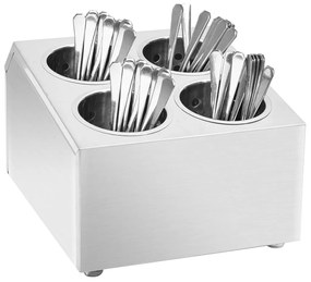 Portaposate Con 4 Inserti Quadrato İn Acciaio Inox /