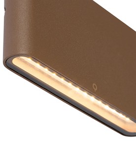 Lampada da parete per esterni moderna marrone ruggine 17,5 cm con LED IP65 - Batt