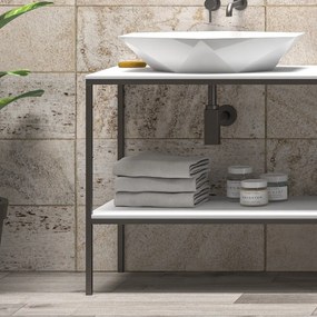 Mobile bagno metallico 175 cm con due piani NET-175 - KAMALU