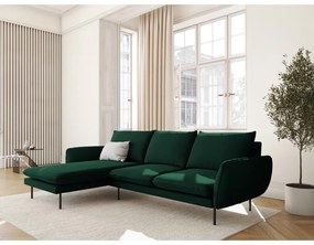 Divano angolare in velluto verde scuro (angolo sinistro) Vienna - Cosmopolitan Design