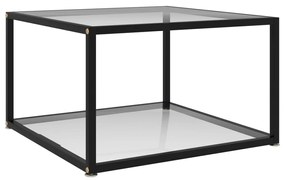 Tavolino Da Salotto Trasparente 60x60x35 Cm İn Vetro Temperato /