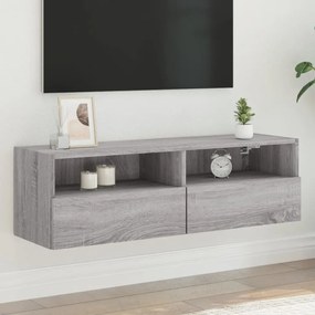 Mobile Tv A Parete Grigio Sonoma 100x30x30 Cm Legno Multistrato /