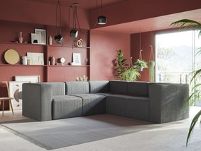 Nettuno divano angolare componibile reversibile in morbido tessuto bouclè T07 antracite