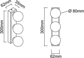 Open Design OR85709 - Lampada da parete MERINO 3xG9/8W/230V 30 cm IP44 cromo lucido