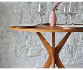 Tavolo da pranzo rotondo con piano effetto frassino ø 70 cm Jubi – Ragaba