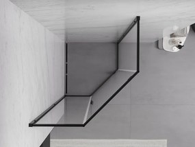 Mexen Exo-R cabina doccia pentagonale con porta battente 90 x 90 cm, trasparente, nera - 812-090-090-70-00