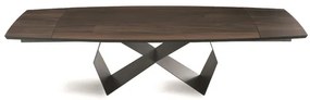 Tavolo allungabile 300 cm con base metallo Nero e piano Rovere Termico WALL