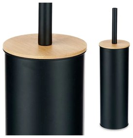 Scopino per il Bagno Nero Metallo Bambù Plastica 9,5 X 27 X 9,5 cm (6 Unità)