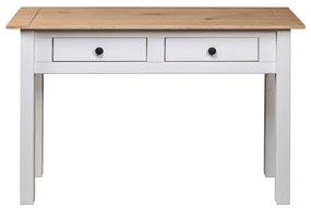 Tavolo consolle bianco 110x40x72 cm legno massello pino panama