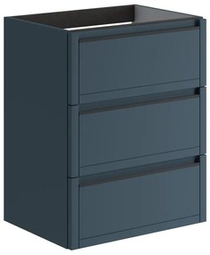 Mobile da bagno sotto lavabo Tratto blu opaco L 59.5 x H 78 x P 45.5 cm 3 cassetti, lavabo non incluso