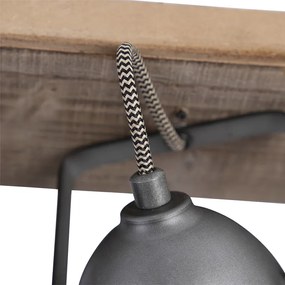 Faretto intelligente in acciaio con legno inclinabile incl. 3 WiFi GU10 - Emado