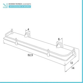 Mensola bagno a muro 50 cm in vetro satinato con supporto cromato Facile