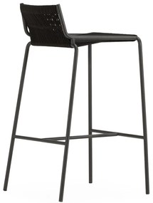 Sgabello da bar nero in metallo (altezza della seduta 65 cm) Emily – Marckeric