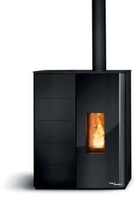 Palazzetti Twiggy 10 Stufa A Pellet Salvaspazio ad aria Ecofire Con Uscita Fumi Superiore in Acciaio Nero