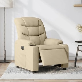 Poltrona Elettrica Reclinabile Crema İn Tessuto /