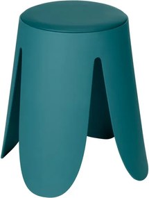 Sgabello per il bagno verde petrolio con seduta imbottita e piedini antiscivolo Flores