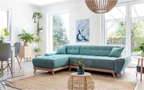 Divano letto angolare turchese (variabile) Dazzling Daisy - Miuform