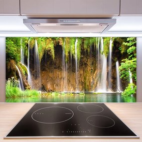 Pannello rivestimento parete cucina Cascata della natura 100x50 cm