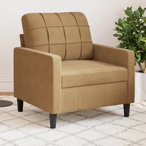 Poltrona Marrone 60 Cm Velluto /