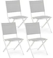 Set 4 Sedie Pieghevole da Giardino 47x57x88h cm Elin Bianco