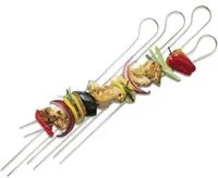 Spiedini barbecue acciaio Set Utensili Weber 8pz Doppia Punta Spiedo Arrosticini