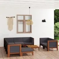 Set Divani da Giardino 10 pz con Cuscini in Massello di Acacia cod mxl 37881