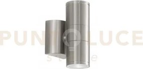 Applique biemissione jump acciaio 2 luci attacco gu10 ip44 6x11x16cm