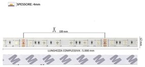 Striscia LED Professional 5050/60 - RGB - IP67 - 14,4W/m - 5m - 24V Colore RGB