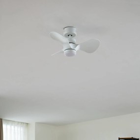 Ventilatore da soffitto Lindby LED Enon, bianco, motore DC, silenzioso