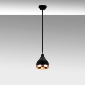 Lampadario nero/color rame ø 14 cm Yildo – Opviq lights