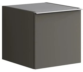 Struttura semi colonna da bagno Pixel 1 anta laccato opaco grigio carbone L 40 x H 40 x P 45.5 cm